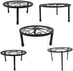 Relaxdays Blumenst&auml;nder 5er Set Stahl Schwarz Belastbar 20 cm x 30 cm 1,3 kg