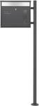 ML-Design Standbriefkasten Anthrazit-Silber mit Namensschild Pfosten Anthrazit