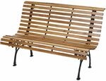 PROREGAL Gartenbank HxBxT 80x122x70cm Sitzbank Parkbank Holzbank 2-Sitzer Gusseisen