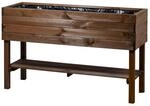 Dobar Hochbeet mit Ablage und Pflanzfolie 117 cm x 40 cm Dunkelbraun FSC&reg;