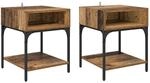 vidaXL Nachttisch 2 Stk Altholz 40 x 40 x 50 cm Holzwerkstoff 881813