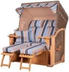 bene,iving Strandkorb Komplettset Schaalsee Teak PE grau Modell 580