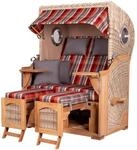 bene,iving Strandkorb Komplettset Ammersee Teak Bullauge PE Shell Modell 584