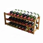 Relaxdays Weinregal Walnuss Natur f&uuml;r 24 Flaschen 28 cm x 78 cm x 21 cm