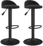 vidaXL Barhocker 2 Stk Schwarz Samt 333598