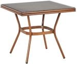 Beliani Gartentisch CASPRI II Dunkler Holzfarbton Grau 80x80x71