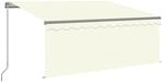 vidaXL Markise Manuell Einziehbar mit Rollo 3x2,5 m Creme 3069377