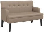vidaXL Sitzbank mit R&uuml;ckenlehne Cappuccino 112x65,5x75 cm Kunstleder 372152