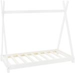 ML-Design Kinderbett Tipi 70x140 cm mit Lattenrost Wei&szlig; Indianer Bett