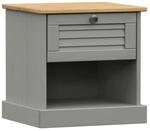 vidaXL Nachttisch VIGO Grau 42x35x40 cm Massivholz Kiefer Modell 2