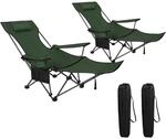WOLTU Campingstuhl 2er Set mit Lehne Fu&szlig;st&uuml;tze Getr&auml;nkehalter Oxford-Gewebe...