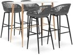vidaXL 5-tlg. Bar-Set Wei&szlig; und Grau Modell 5