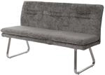 MCW Sitzbank H70 Lehne Stoff/Textil Chenille Edelstahl Geb&uuml;rstet 160cm...