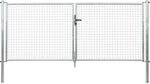 Doppeltor f&uuml;r Maschendraht- u. Fix-Clip Pro-Zaun Feuerverzinkt 125 x 300 cm