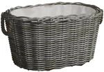 vidaXL Holzkorb mit Tragegriffen 60x40x28 cm Grau Weide