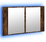 vidaXL LED-Spiegelschrank R&auml;uchereiche 80x12x45 cm Acryl 834951