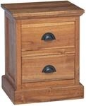 vidaXL Nachttisch mit Schubladen Natur 40 x 30 x 50 cm Massivholz Teak 42017950