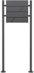 ML-Design Standbriefkasten Anthrazit mit Zeitungsfach Pfosten Anthrazit 120 cm