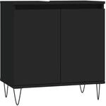 vidaXL Badschrank Schwarz 58x33x60 cm Holzwerkstoff 831581