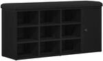 vidaXL Sitzbank mit Stauraum Schwarz Eichen-Optik 102 x 32 x 50 cm 862986