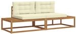 vidaXL Outdoor-Sofagarnitur mit Kissen 2 St&uuml;ck Natur und Creme 3368123
