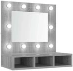 vidaXL Spiegelschrank mit LED Grau Sonoma 60x31,5x62 cm 820455