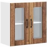 vidaXL K&uuml;chen-H&auml;ngeschrank mit Glast&uuml;r Lucca Altholz-Optik Holzwerkstoff...