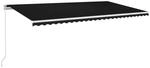 vidaXL Markise Manuell Einziehbar mit LED 600x350 cm Anthrazit 3069044