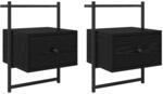 vidaXL Nachttisch 2 Stk Schwarz Eichen-Optik 35 x 30 x 51 cm 882168