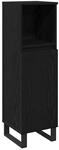 vidaXL Badezimmerschrank mit T&uuml;r Schwarz Eichen-Optik 30 x 30 x 100 cm 862886