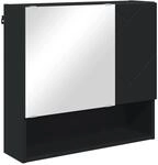 vidaXL Spiegelschrank mit T&uuml;r Schwarz 59 x 17 x 55 cm Holzwerkstoff 883365