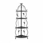 Relaxdays Eckregal Metall Schwarz Klappbar 113 cm x 30 cm x 30 cm 1,8 kg