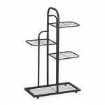 Relaxdays Pflanzenst&auml;nder Stahl Schwarz Pulverbeschichtet 4 Ablagen 72,5 cm x...