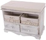 MCW Sitzbank 2 K&ouml;rbe Shabby-Look Wei&szlig;