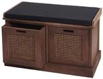 MCW Sitzbank J49 Aufbewahrungsboxen 47x75x40cm Braun Polster Schwarz