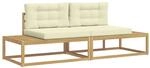 vidaXL Outdoor-Sofagarnitur Wei&szlig; 230,5 x 83 x 73 cm Polyester 3386989