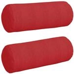 vidaXL Bolsterkissen 2 St&uuml;ck Rot &Oslash; 25 x 70 cm Stoff 42014323