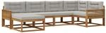 vidaXL Outdoor-Sofagarnitur mit Kissen 6 Stk Natur und Hellgrau 3382709