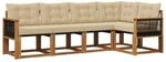 vidaXL Outdoor-Sofagarnitur mit Kissen 5 Stk Natur und Beige 3381953