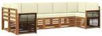 vidaXL Ecksofa Set mit Kissen 6 Stk Natur und Creme 3384801