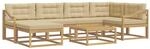 vidaXL Outdoor-Sofagarnitur 7 Stk Wei&szlig; und Beige 3386742