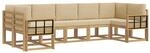vidaXL Outdoor-Sofagarnitur mit Kissen 7-Tlg Wei&szlig; und Beige 3388167