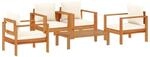 vidaXL 5 Tlg Garten-Sofagarnitur mit Kissen Massivholz Akazie 3214842