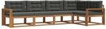 vidaXL Outdoor-Sofagarnitur mit Kissen 5-Tlg Natur und Anthrazit 3367585