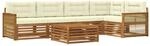 vidaXL Outdoor-Sofagarnitur mit Kissen 6 Stk Natur und Creme 3383388