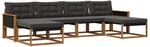 vidaXL Outdoor-Sofagarnitur mit Kissen 6 Stk Natur und Schwarz 3381592