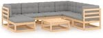 vidaXL 8-Tlg Garten-Lounge-Set mit Kissen Massivholz Kiefer 3076759