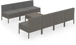 vidaXL 8-tlg Garten-Lounge-Set mit Auflagen Poly Rattan Grau Modell 14