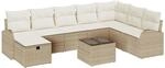 vidaXL Sofa Set mit Kissen mit Speicher Beige und Creme Poly-Rattan 3359140