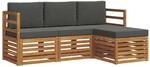 vidaXL Sofagarnituren 4 Tlg Natur und Anthrazit Massivholz Akazie 3374592